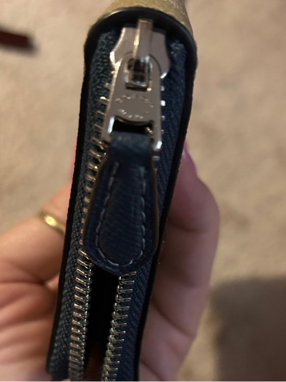 Coach 2019 Radial Rainbow Long Wallet in Signature Jacquard and Navy Leather EUC - Picture 9 of 9